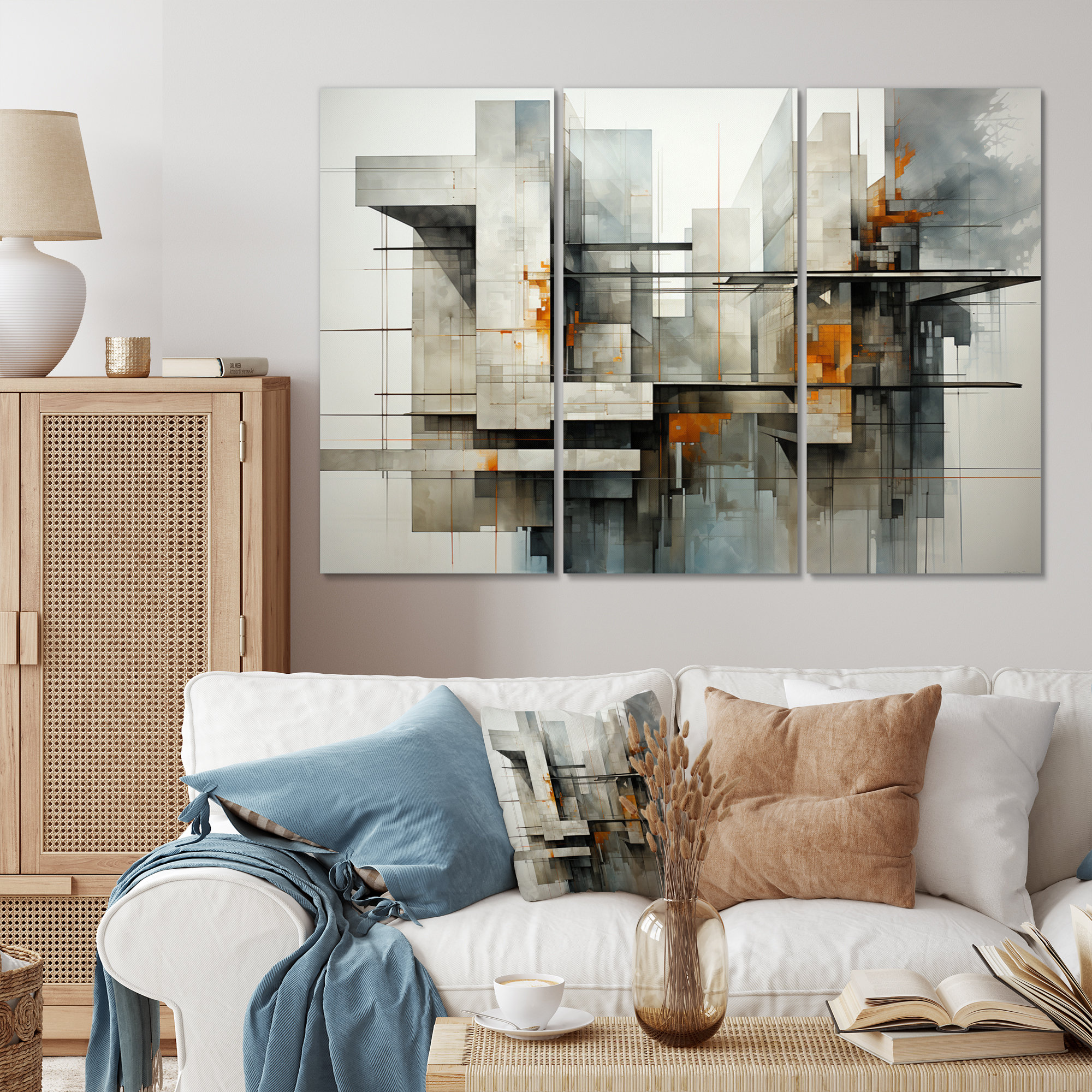 Wrought Studio Hardedge Art Urban Geometry II - Modern Wall Art Living ...